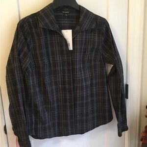 The Limited Black Plaid Button Down Shirt